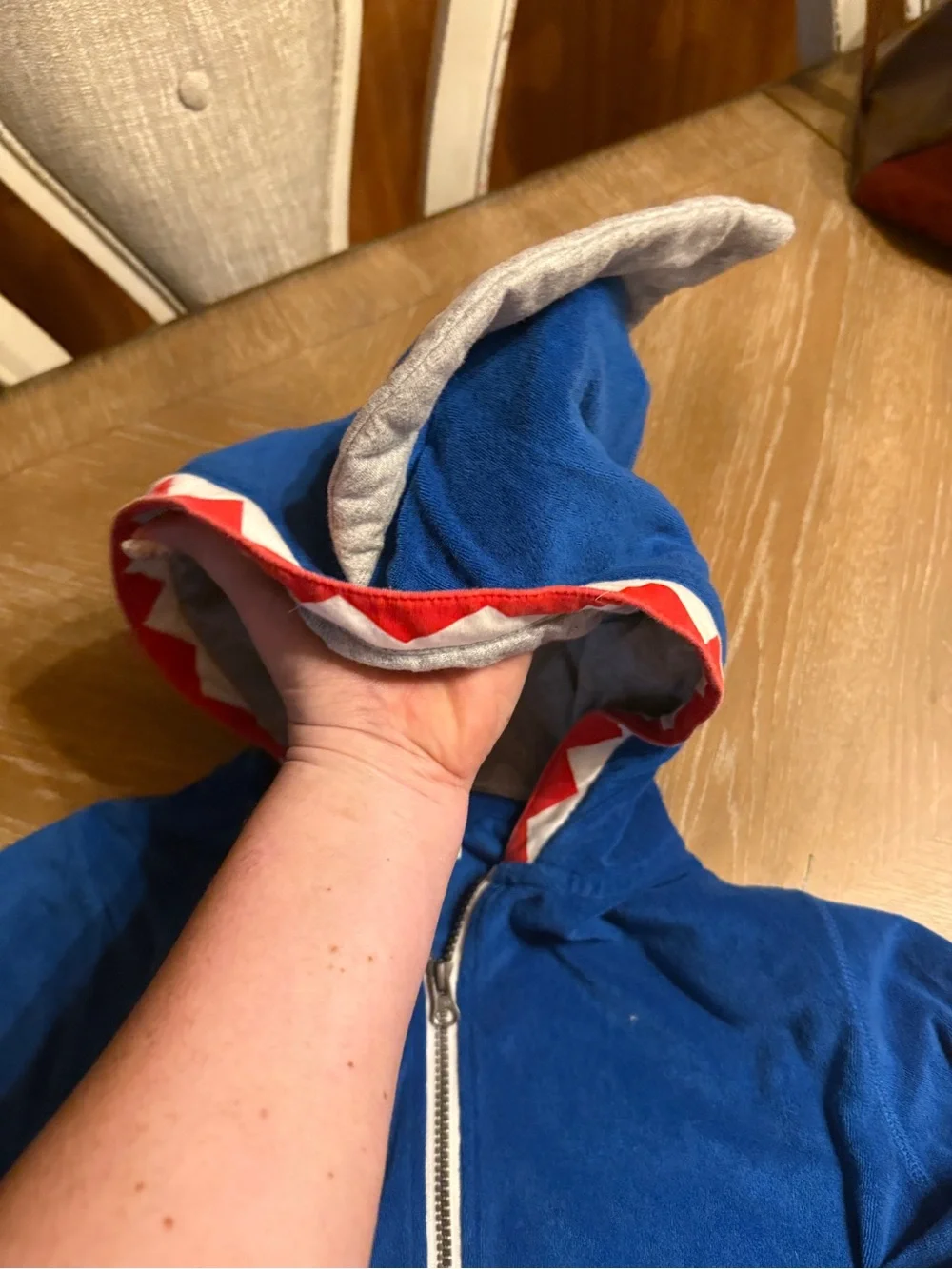 Hanna Andersson Shark Hoodie In Sunsoft Terry Kids Size 12